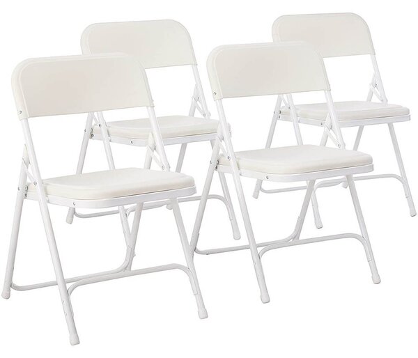 Párnázott, összecsukható szék 4 db-os, fehér színben
