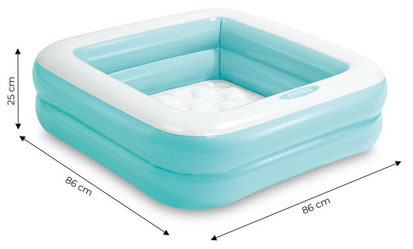 INTEX 57100 felfújható gyerekmedence, 57 l, 86 x 86 x 25 cm, kék