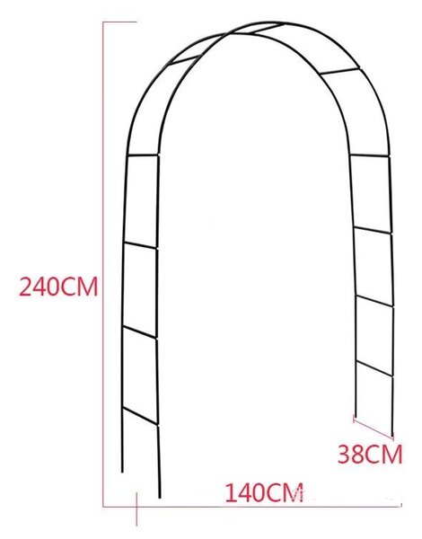 Növényfuttató pergola 140x38x240cm - sötétzöld