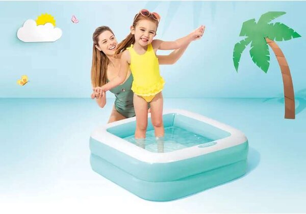 INTEX 57100 felfújható gyerekmedence, 57 l, 86 x 86 x 25 cm, kék