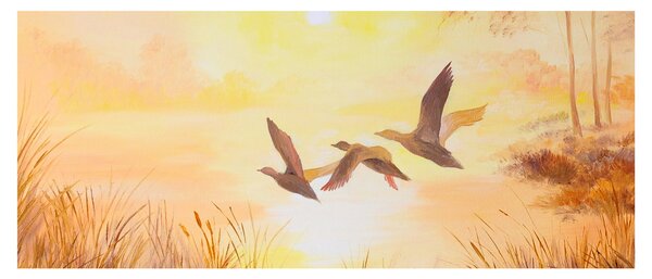 Kép - Daruk naplementekor (120x50 cm)