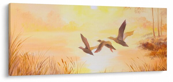 Kép - Daruk naplementekor (120x50 cm)