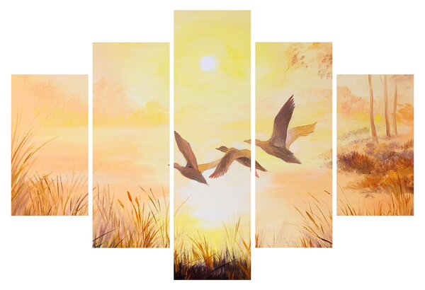 Kép - Daruk naplementekor (150x105 cm)