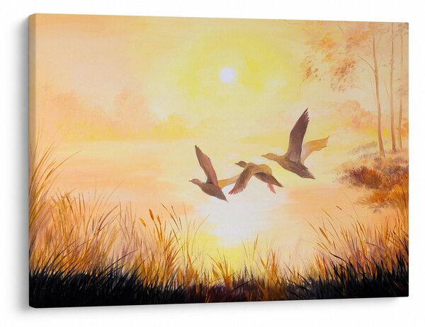 Kép - Daruk naplementekor (70x50 cm)
