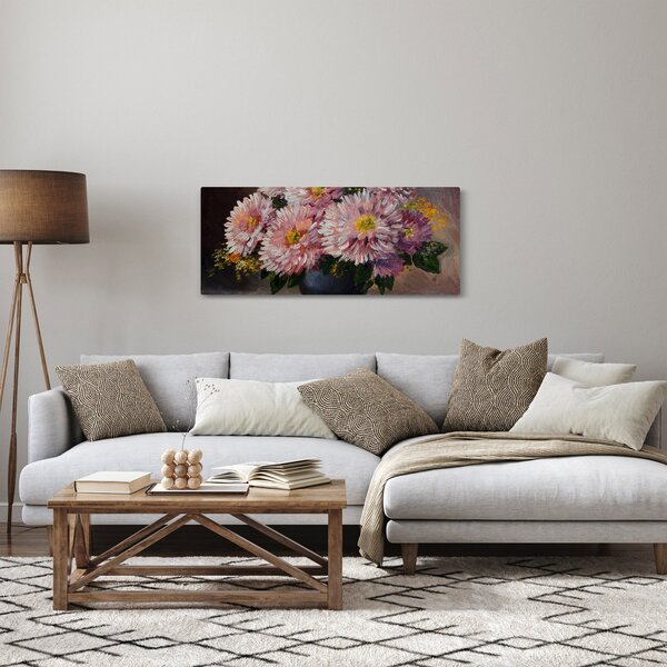 Kép - olajfestmény, virágok a vázában (120x50 cm)