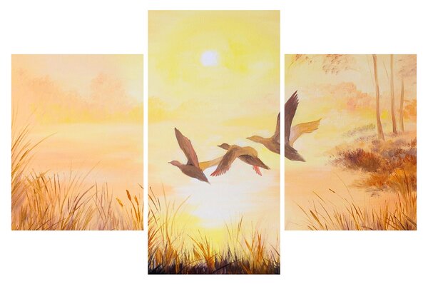 Kép - Daruk naplementekor (90x60 cm)