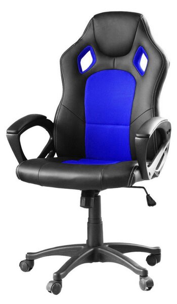 Gamer szék több színben - basic-színes háttámla, kék