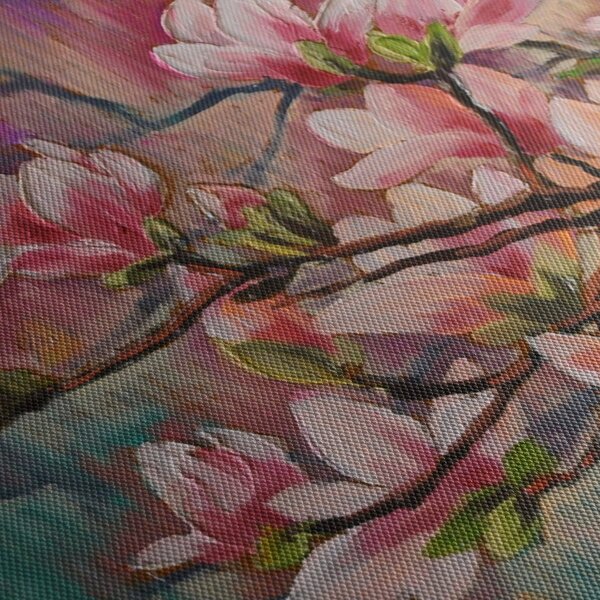 Kép - olajfestmény, virágzó Sakura (120x50 cm)