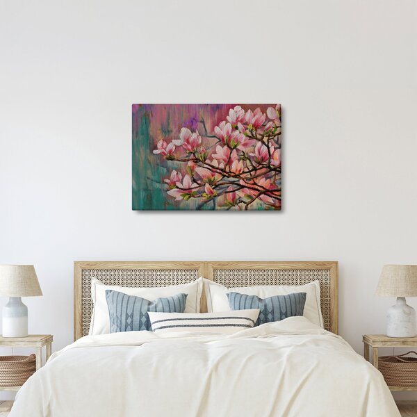 Kép - olajfestmény, virágzó Sakura (70x50 cm)