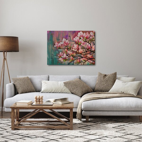 Kép - olajfestmény, virágzó Sakura (70x50 cm)