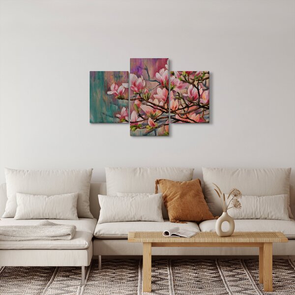 Kép - olajfestmény, virágzó Sakura (90x60 cm)