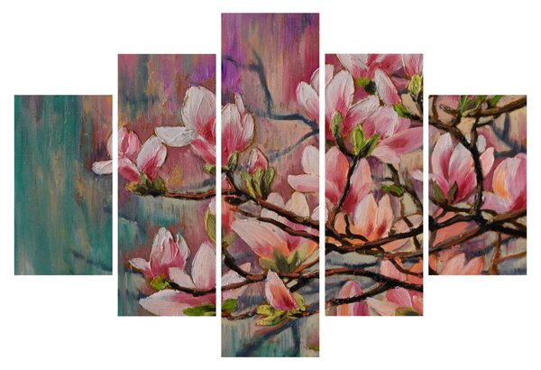 Kép - olajfestmény, virágzó Sakura (150x105 cm)