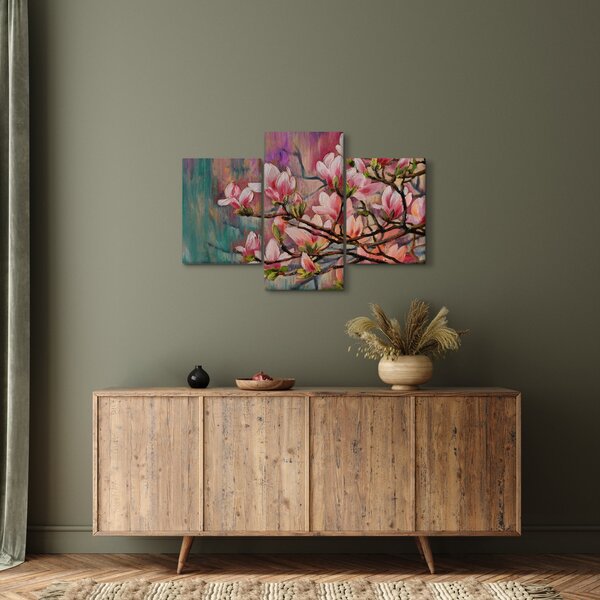 Kép - olajfestmény, virágzó Sakura (90x60 cm)