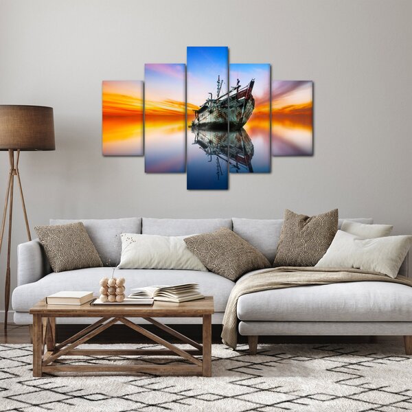 Kép - Napkelte egy hajóroncs felett (150x105 cm)