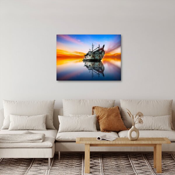Kép - Napkelte egy hajóroncs felett (70x50 cm)