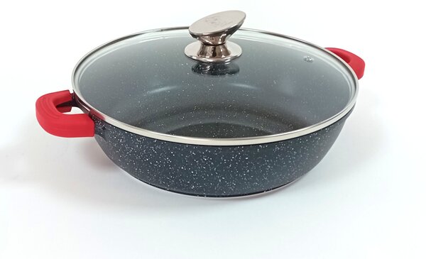 Lábas alacsony márvány bevonat 3,3L üveg fedővel Happy Cooking RS-1201