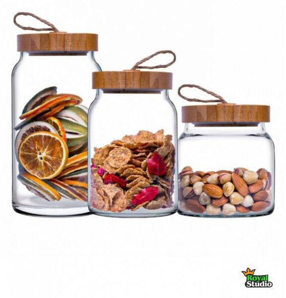 Tároló üveg bambusz tetővel Woody 860ml 43583/1113282