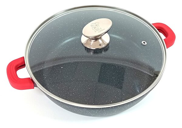 Lábas alacsony márvány bevonat 3,3L üveg fedővel Happy Cooking RS-1201