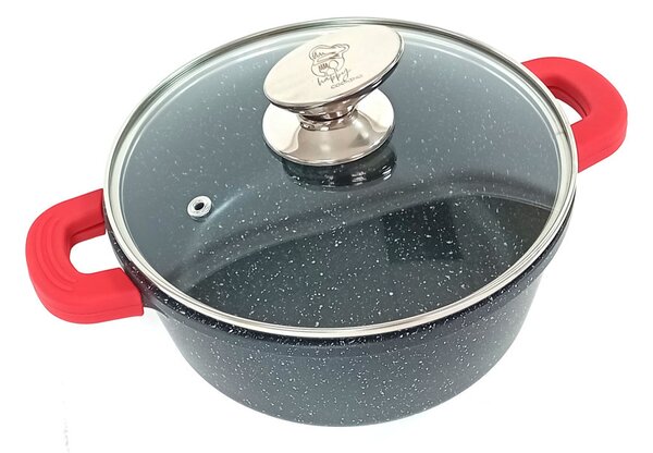 Lábas márvány bevonat 2,2L üveg fedővel Happy Cooking RS-1197