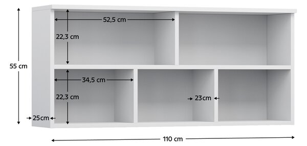 KONDELA Falipolc, fehér, ABS élek, FIERA NEW
