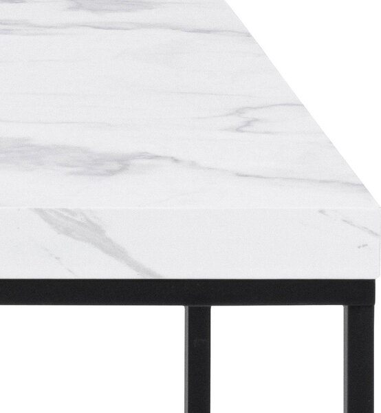 Fehér dohányzóasztal márvány dekoros asztallappal 55x110 cm Barossa – Actona