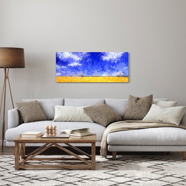 Kép - olajfestmény, arany mező (120x50 cm)