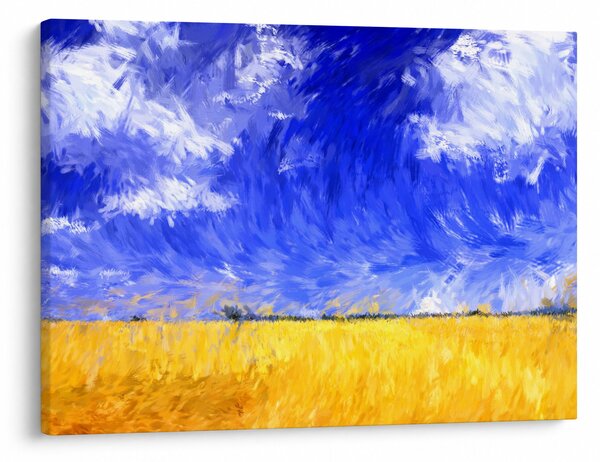 Kép - olajfestmény, arany mező (70x50 cm)