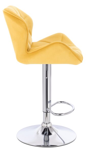 HR111W Sárga modern velúr szék krómozott lábbal