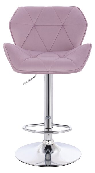 HR111W Halványlila modern velúr szék krómozott lábbal