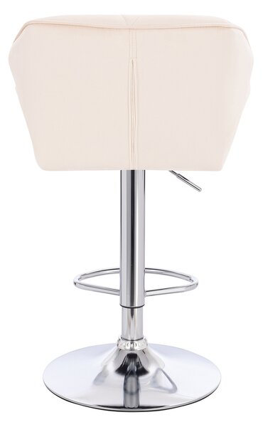 HR111W Krémszínű modern velúr szék krómozott lábbal