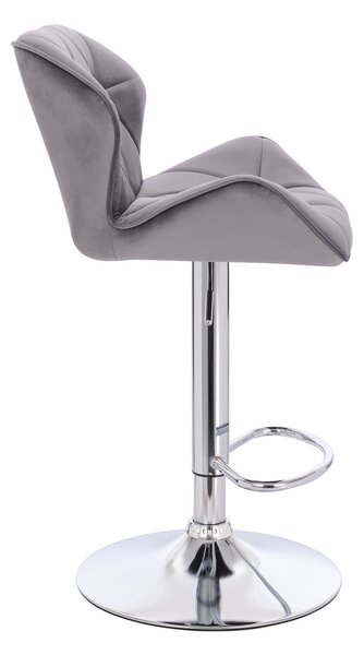 HR111W Grafit modern velúr szék krómozott lábbal
