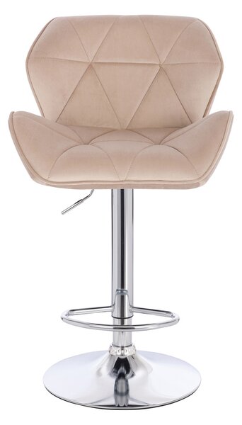 HR111W Latte modern velúr szék krómozott lábbal