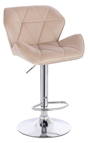HR111W Latte modern velúr szék krómozott lábbal