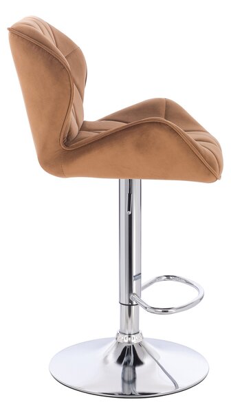 HR111W Mézbarna modern velúr szék krómozott lábbal