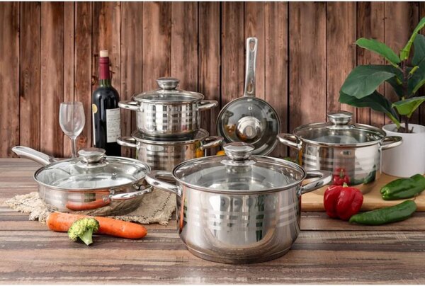 Edénykészlet 12 részes üveg fedővel Happy Cooking RS-1277