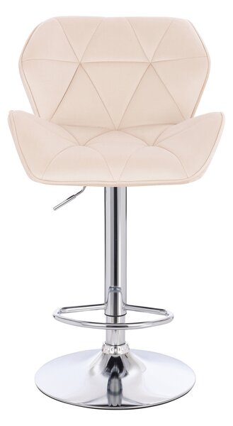 HR111W Krémszínű modern velúr szék krómozott lábbal