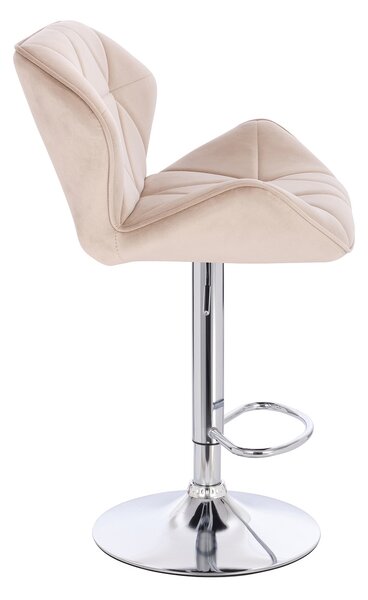 HR111W Latte modern velúr szék krómozott lábbal