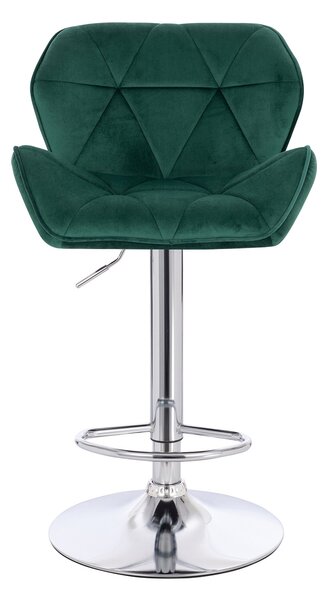 HR111W Sötétzöld modern velúr szék krómozott lábbal