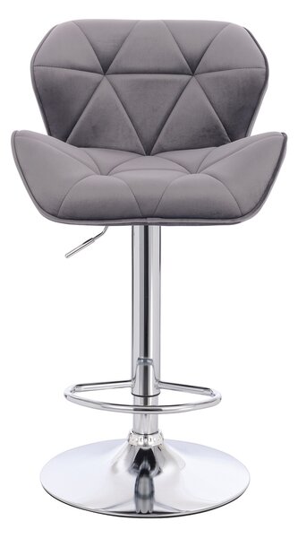 HR111W Grafit modern velúr szék krómozott lábbal