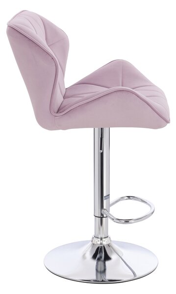 HR111W Halványlila modern velúr szék krómozott lábbal