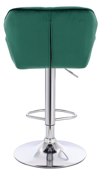 HR111W Sötétzöld modern velúr szék krómozott lábbal