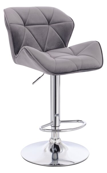 HR111W Grafit modern velúr szék krómozott lábbal