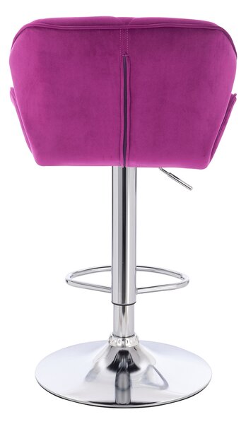 HR111W Fukszia modern velúr szék krómozott lábbal