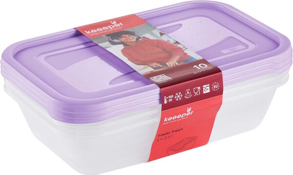 Ételtároló szett Fredo 2db 3,3L lila/átlátszó 3068052500000