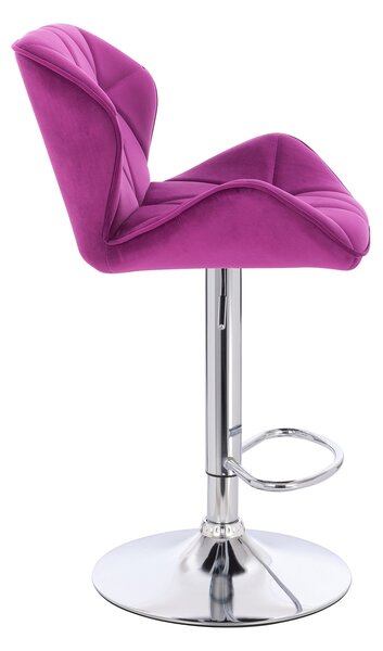 HR111W Fukszia modern velúr szék krómozott lábbal