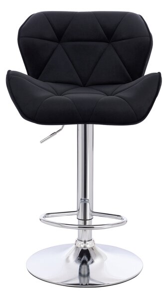 HR111W Fekete modern velúr szék krómozott lábbal