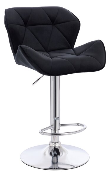 HR111W Fekete modern velúr szék krómozott lábbal