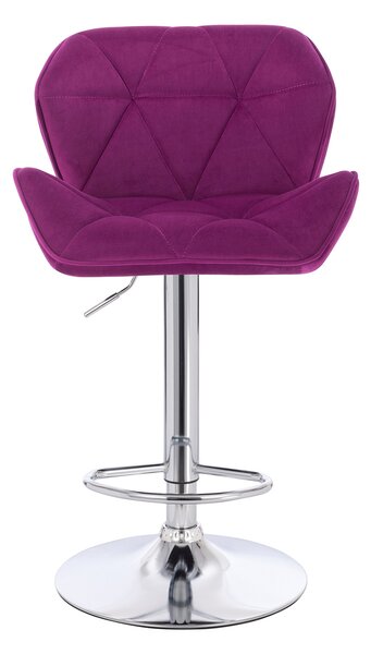 HR111W Fukszia modern velúr szék krómozott lábbal