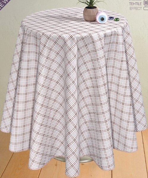 Asztalterítő viaszos vászon kerek Happy Home 138cm RS-1452