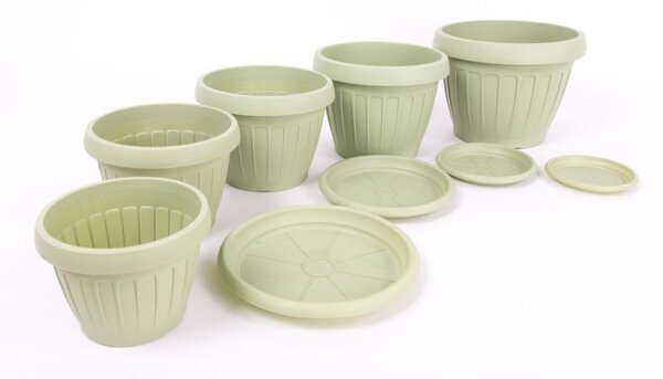 Virágedény Dália 0,8 l alátéttel olívazöld 135 AKCIÓ